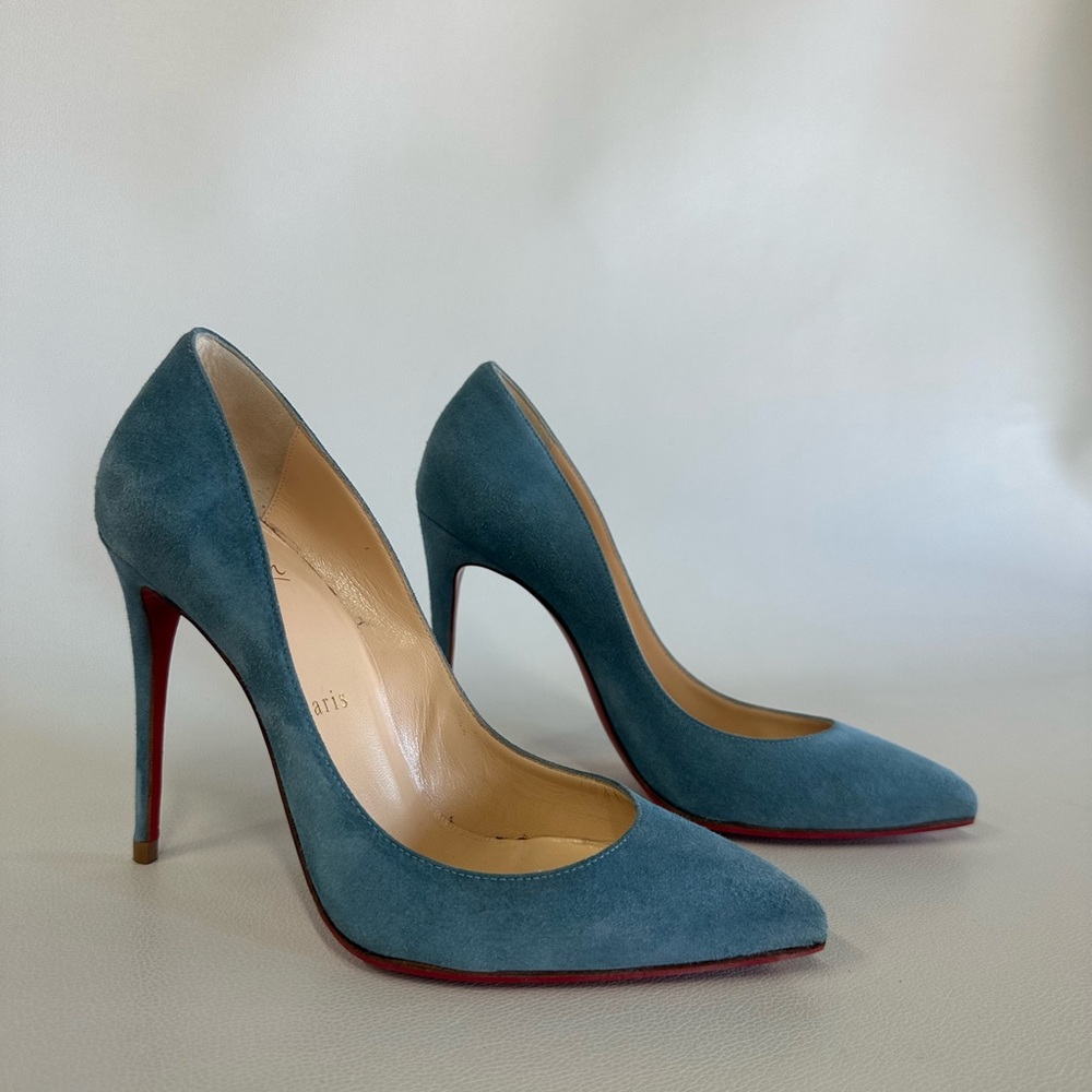 Christian Louboutin Baby Blue Suede Pumps